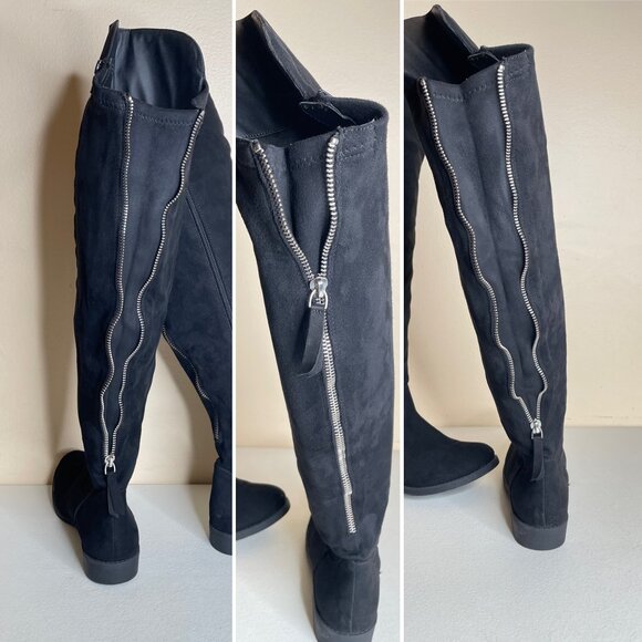 Macy's Style & Co Flawed Hayley Over-The-Knee Faux Suede Zip Boots Size 6 - Picture 10 of 16